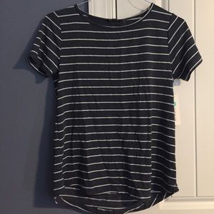 Pink Clover Striped Blue and White top